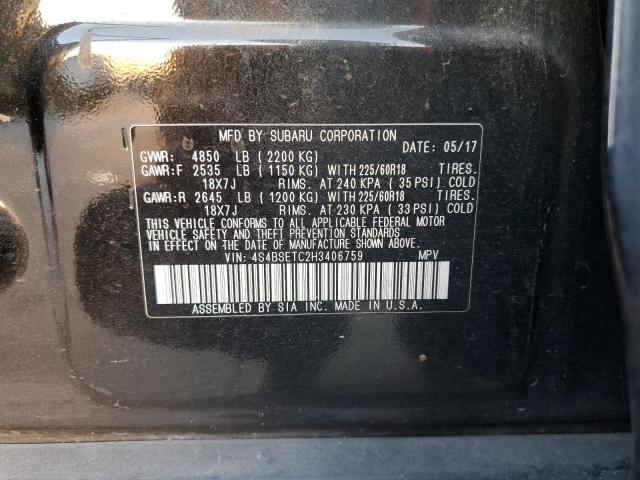 Photo 14 from auction – 2017 SUBARU OUTBACK TO with VIN 4S4BSETC2H3406759