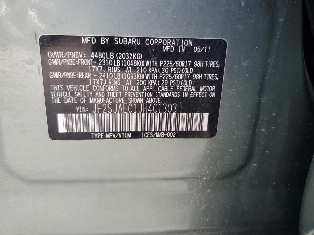 Photo 14 from auction – 2018 SUBARU FORESTER 2 with VIN JF2SJAEC1JH401303