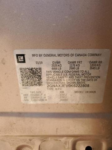 Photo 14 from auction – 2019 CHEVROLET EQUINOX LT with VIN 2GNAXJEV0K6222808