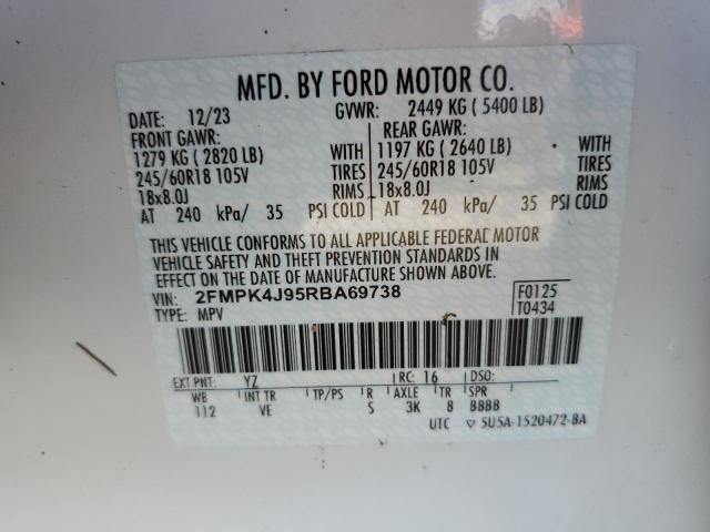 Photo 14 from auction – 2024 FORD EDGE SEL with VIN 2FMPK4J95RBA69738