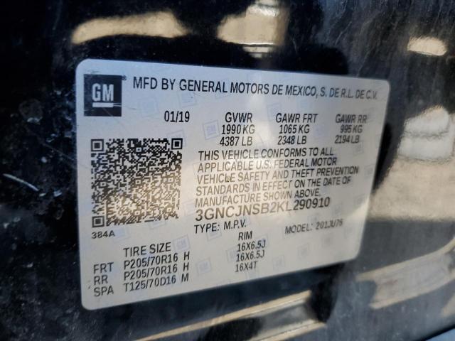 Photo 14 from auction – 2019 CHEVROLET TRAX LS with VIN 3GNCJNSB2KL290910