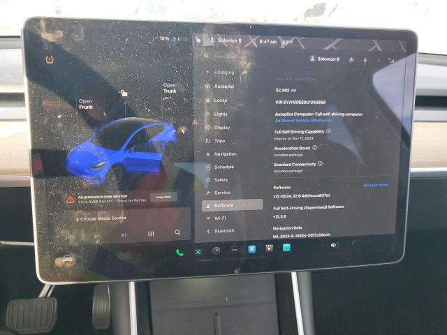 Photo 9 from auction – 2020 TESLA MODEL Y with VIN 5YJYGDEE9LF055658