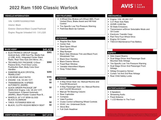 Photo 12 from auction – 2022 RAM 1500 CLASS with VIN 1C6RR7GGXNS237669