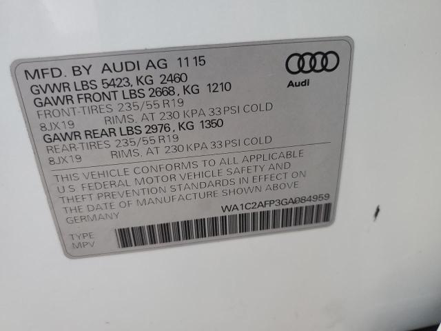 Photo 14 from auction – 2016 AUDI Q5 PREMIUM with VIN WA1C2AFP3GA084959