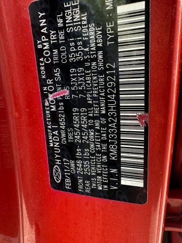 Photo 10 from auction – 2017 HYUNDAI TUCSON LIM with VIN KM8J33A23HU429212