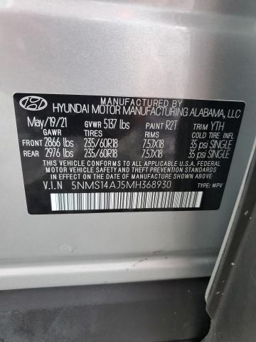 Photo 14 from auction – 2021 HYUNDAI SANTA FE S with VIN 5NMS14AJ5MH368930