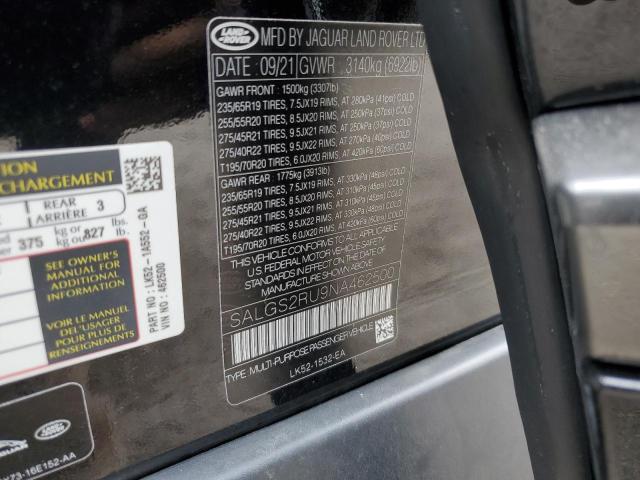 Снимка 14 от търг – 2022 LAND ROVER RANGE ROVE с VIN SALGS2RU9NA462500