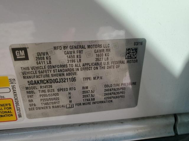 Photo 14 from auction – 2016 BUICK ENCLAVE with VIN 5GAKRCKD0GJ321106