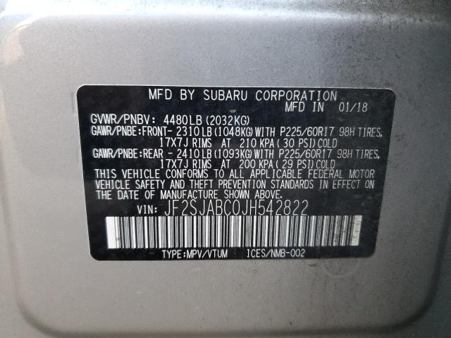 Photo 14 from auction – 2018 SUBARU FORESTER 2 with VIN JF2SJABC0JH542822