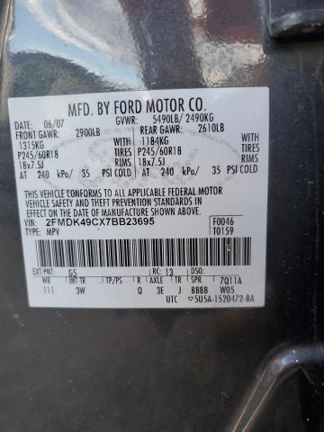 Photo 14 from auction – 2007 FORD EDGE SEL P with VIN 2FMDK49CX7BB23695