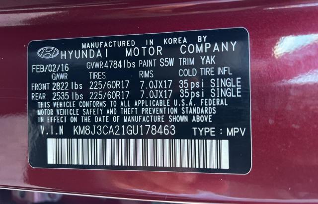 Photo 10 from auction – 2016 HYUNDAI TUCSON LIM with VIN KM8J3CA21GU178463