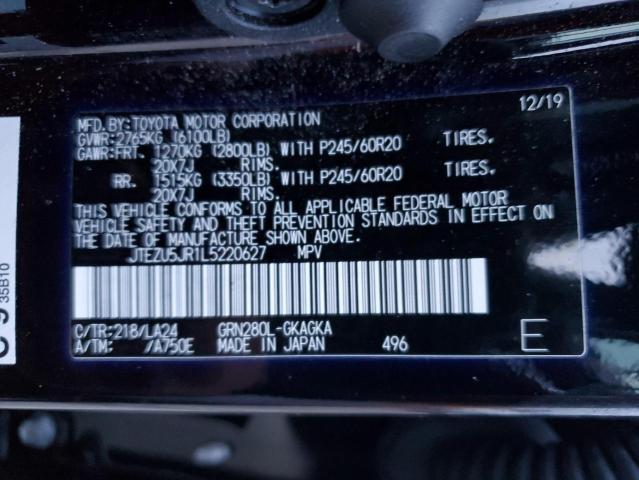 Photo 14 from auction – 2020 TOYOTA 4RUNNER SR with VIN JTEZU5JR1L5220627