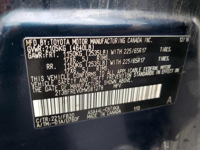 Photo 14 from auction – 2017 TOYOTA RAV4 LE with VIN 2T3BFREV0HW581278