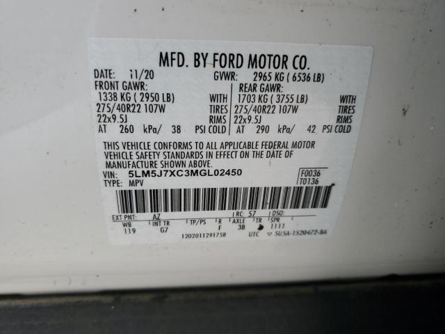 Photo 14 from auction – 2021 LINCOLN AVIATOR RE with VIN 5LM5J7XC3MGL02450