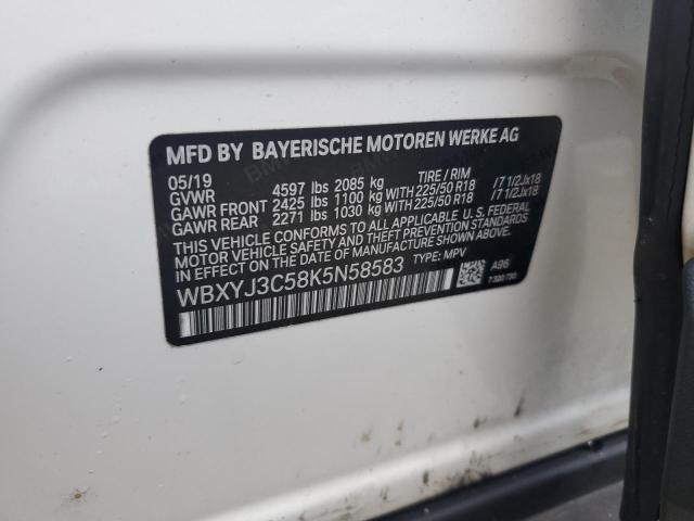 Photo 14 from auction – 2019 BMW X2 SDRIVE2 with VIN WBXYJ3C58K5N58583