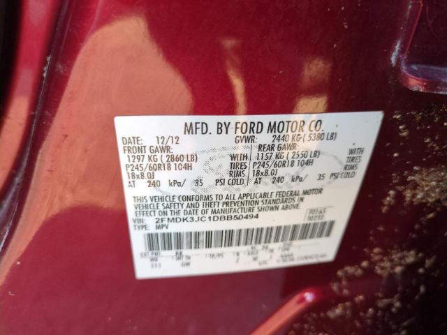 Photo 14 from auction – 2013 FORD EDGE SEL with VIN 2FMDK3JC1DBB50494