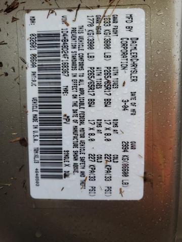 Photo 14 from auction – 2004 DODGE DURANGO SL with VIN 1D4HB48D24F168367