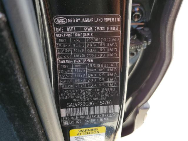 Photo 14 from auction – 2016 LAND ROVER RANGE ROVE with VIN SALVP2BG9GH154766