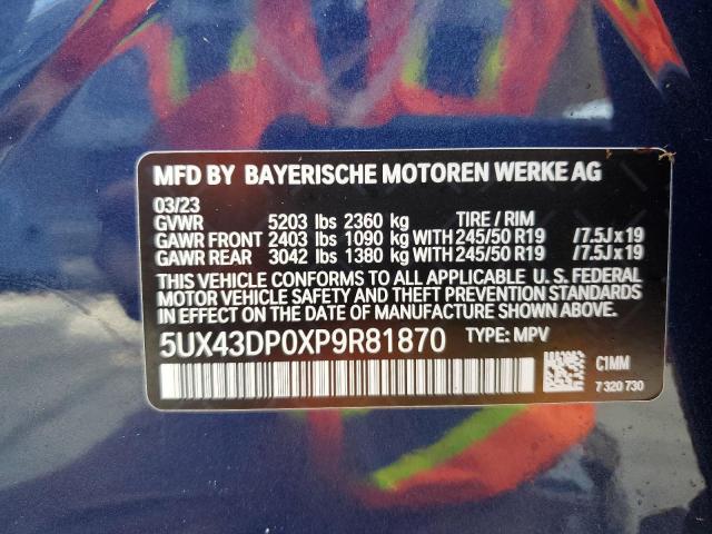 Photo 14 from auction – 2023 BMW X3 SDRIVE3 with VIN 5UX43DP0XP9R81870