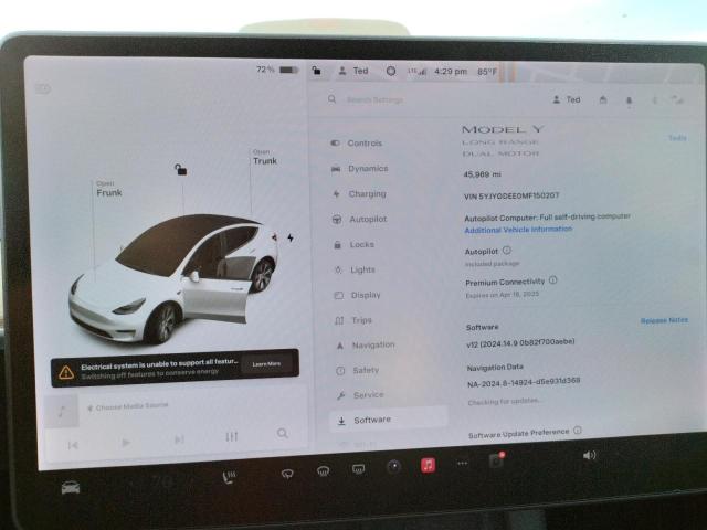Photo 9 from auction – 2021 TESLA MODEL Y with VIN 5YJYGDEE0MF150207