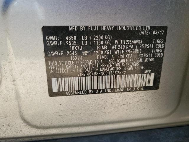 Photo 14 from auction – 2017 SUBARU OUTBACK 3. with VIN 4S4BSENC3H3362882