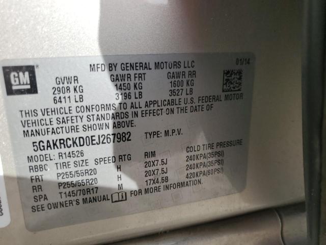 Photo 14 from auction – 2014 BUICK ENCLAVE with VIN 5GAKRCKD0EJ267982