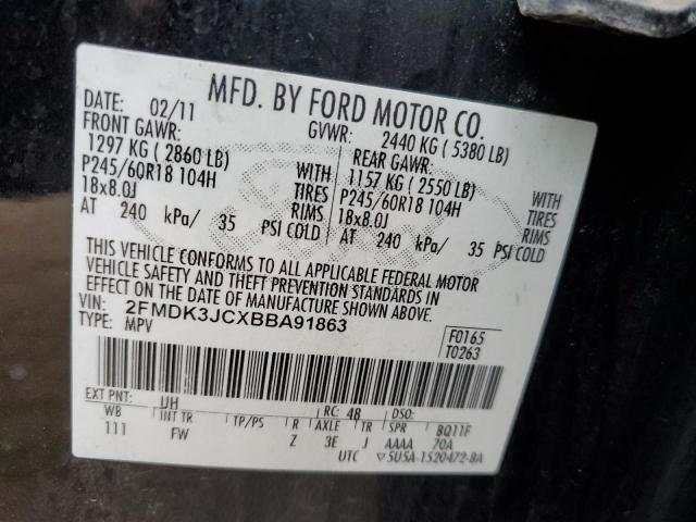 Photo 14 from auction – 2011 FORD EDGE SEL with VIN 2FMDK3JCXBBA91863