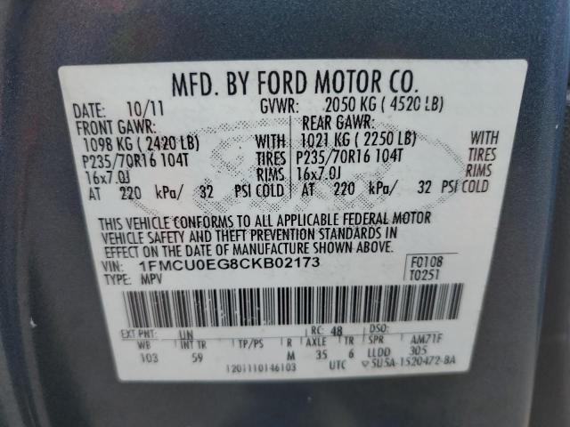 Photo 14 from auction – 2012 FORD ESCAPE LIM with VIN 1FMCU0EG8CKB02173
