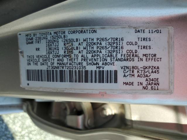 Photo 14 from auction – 2002 TOYOTA 4RUNNER LI with VIN JT3GN87R720231035