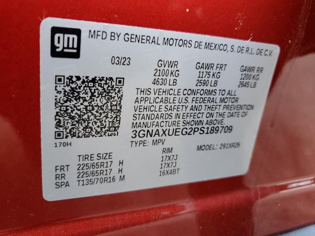Photo 14 from auction – 2023 CHEVROLET EQUINOX LT with VIN 3GNAXUEG2PS189709