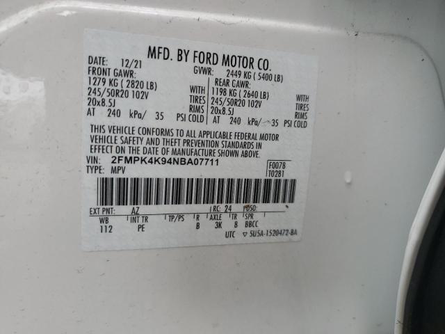 Photo 14 from auction – 2022 FORD EDGE TITAN with VIN 2FMPK4K94NBA07711