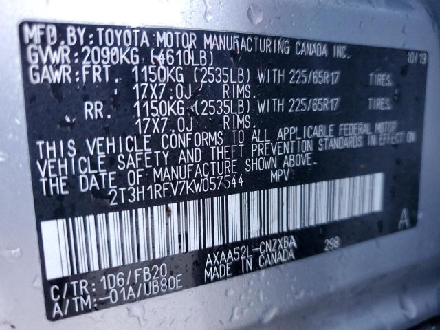 Photo 14 from auction – 2019 TOYOTA RAV4 LE with VIN 2T3H1RFV7KW057544