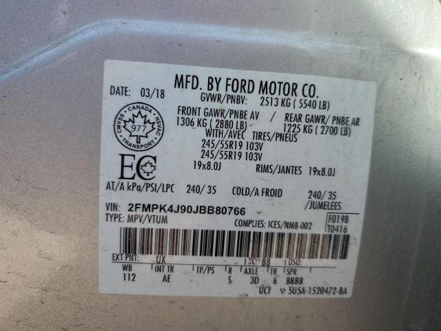 Photo 14 from auction – 2018 FORD EDGE SEL with VIN 2FMPK4J90JBB80766