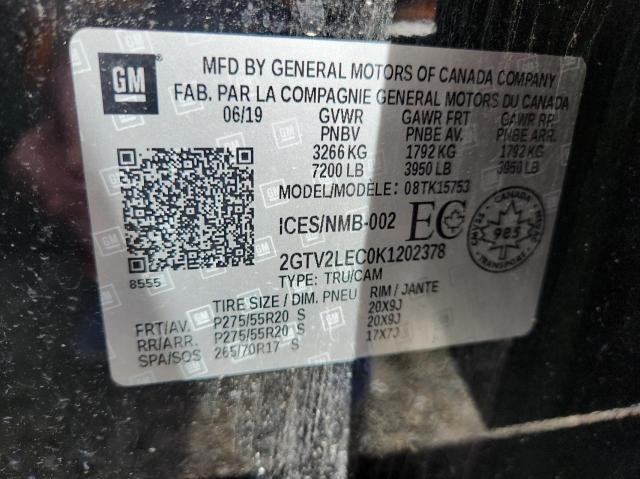 Photo 10 from auction – 2019 GMC SIERRA LIM with VIN 2GTV2LEC0K1202378