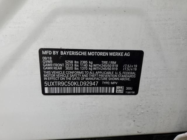 Photo 14 from auction – 2019 BMW X3 XDRIVE3 with VIN 5UXTR9C50KLD92947
