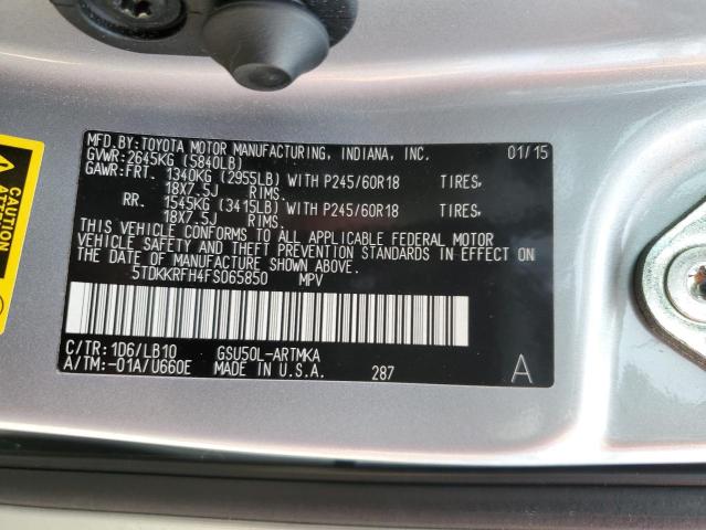Zdjęcie 14 z aukcji – 2015 TOYOTA HIGHLANDER z VIN 5TDKKRFH4FS065850