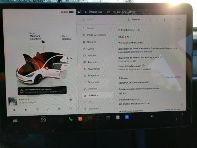 Photo 9 from auction – 2022 TESLA MODEL 3 with VIN 5YJ3E1EA5NF316962