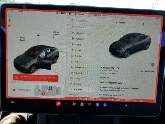 Photo 9 from auction – 2021 TESLA MODEL Y with VIN 5YJYGAEE3MF174404