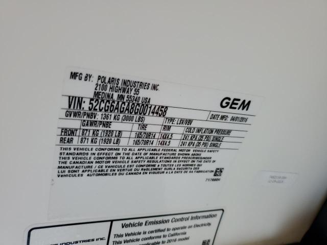 Photo 14 from auction – 2016 GLOBAL ELECTRIC MOTORS E6 with VIN 52CG6AGA8G0014458