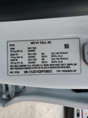 Photo 14 from auction – 2023 TESLA MODEL 3 with VIN 5YJ3E1EC8PF596672