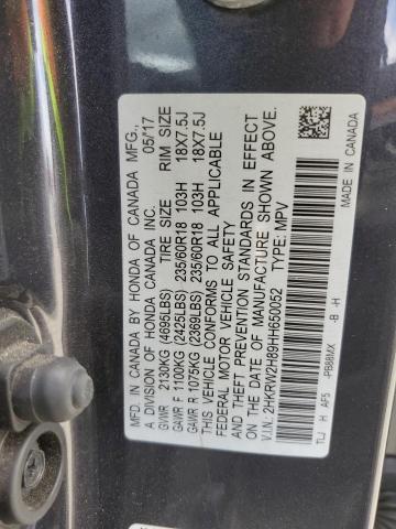 Photo 14 from auction – 2017 HONDA CR-V EXL with VIN 2HKRW2H89HH650052
