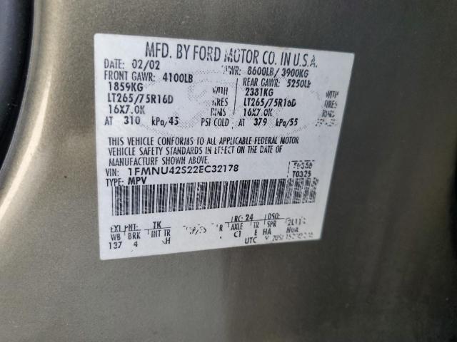 Photo 14 from auction – 2002 FORD EXCURSION with VIN 1FMNU42S22EC32178