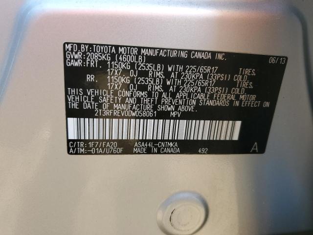 Photo 14 from auction – 2013 TOYOTA RAV4 XLE with VIN 2T3RFREV0DW058061