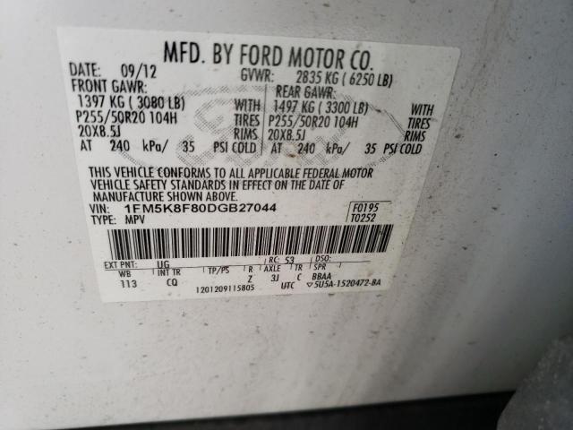 Zdjęcie 14 z aukcji – 2013 FORD EXPLORER L z VIN 1FM5K8F80DGB27044