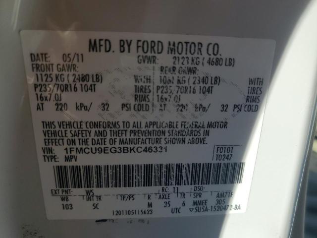 Снимка 14 от търг – 2011 FORD ESCAPE LIM с VIN 1FMCU9EG3BKC46331
