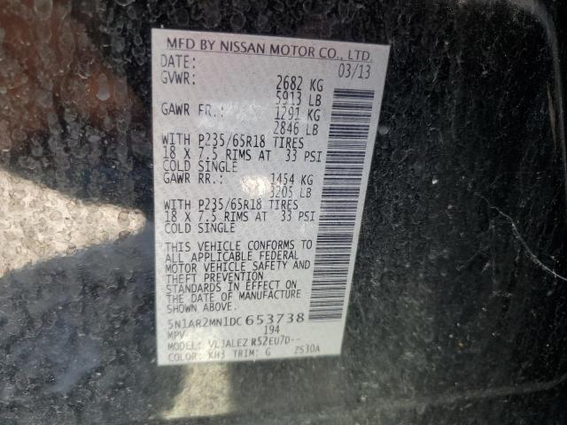 Photo 14 from auction – 2013 NISSAN PATHFINDER with VIN 5N1AR2MN1DC653738