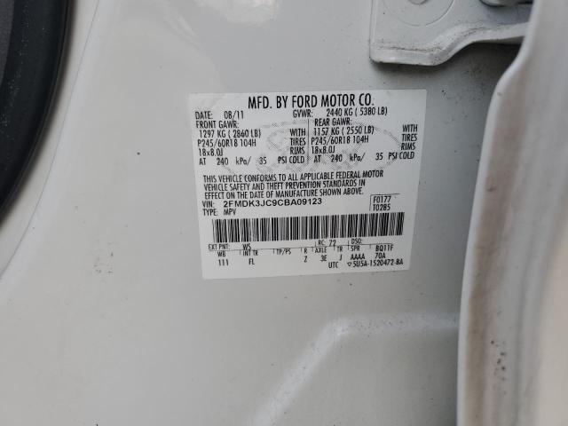 Photo 14 from auction – 2012 FORD EDGE SEL with VIN 2FMDK3JC9CBA09123
