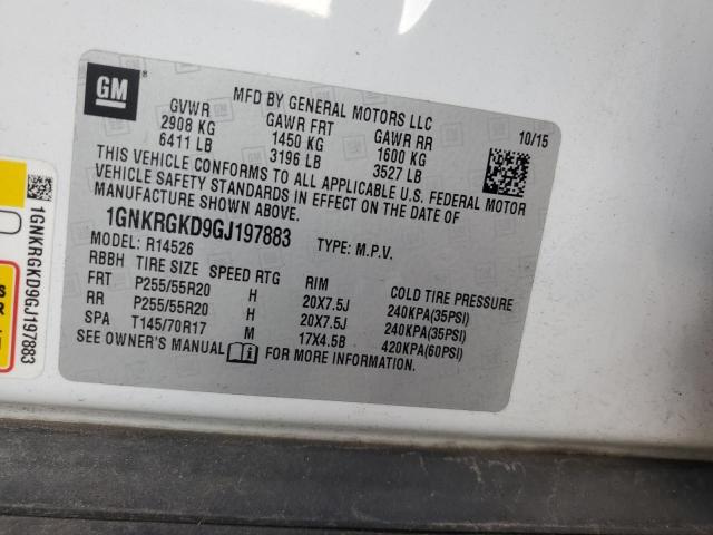 Photo 14 from auction – 2016 CHEVROLET TRAVERSE L with VIN 1GNKRGKD9GJ197883