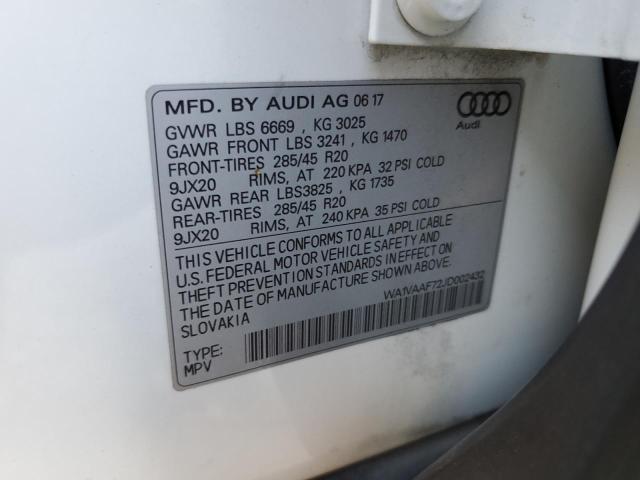 Photo 14 from auction – 2018 AUDI Q7 PRESTIG with VIN WA1VAAF72JD002432
