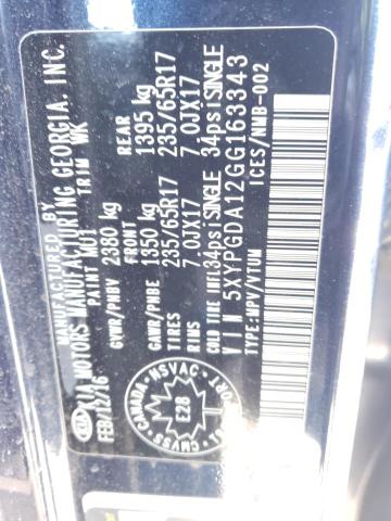 Photo 14 from auction – 2016 KIA SORENTO LX with VIN 5XYPGDA12GG163343